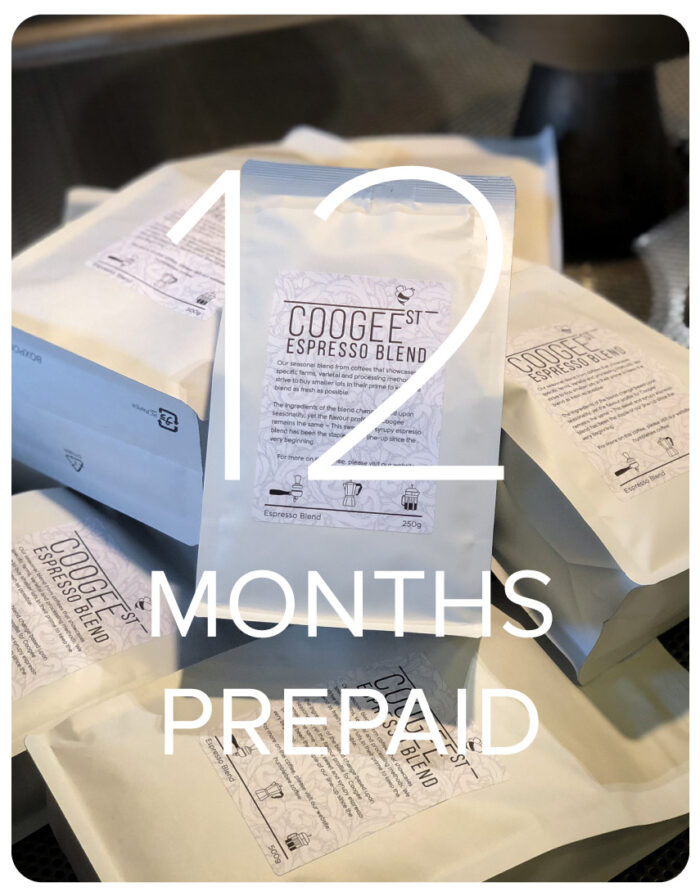 Coogee Street Espresso Blend - 12 Months Prepaid