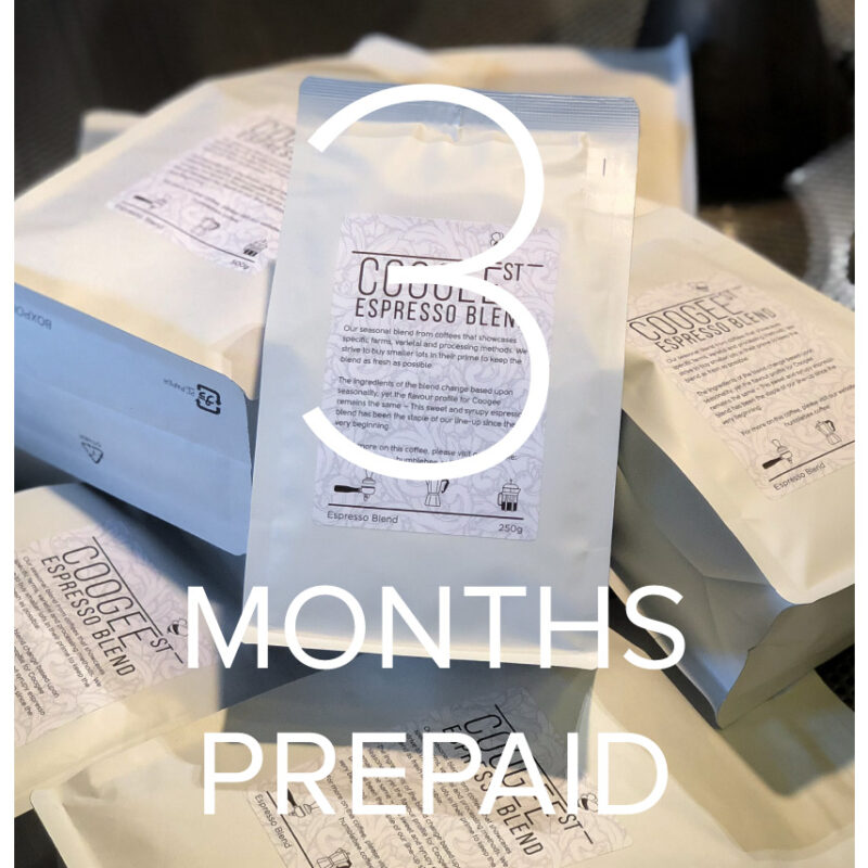 The Coogee Street Espresso Coffee – 3 Months Prepaid