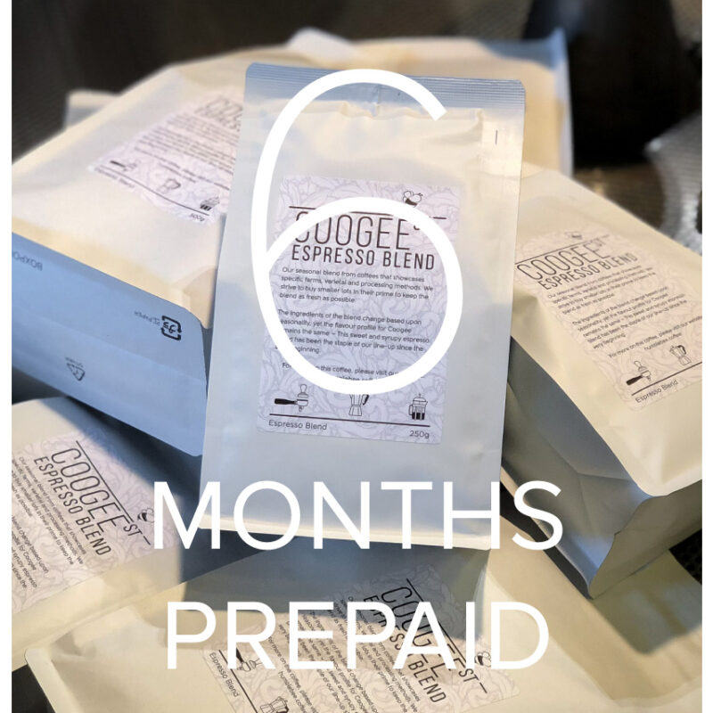 The Coogee Street Espresso Coffee – 6 Months Prepaid
